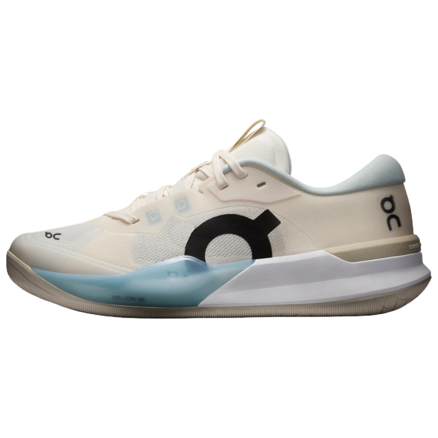 On THE ROGER Pro 3 Tennis Shoes Women's Low Top Beige White Blue Black