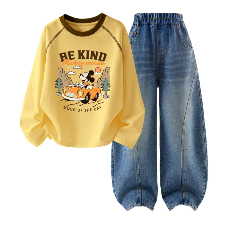 Disney Kids Casual Sportswear Crew Neck Moderate Stretch Breathable