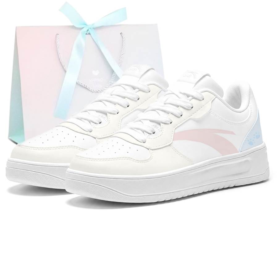 ANTA Easy Skateboard Shoes Women's Low Top Pink