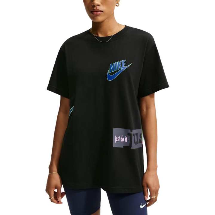 Nike Nike Sportswear T Shirts Women's Black Crew Neck Moderate