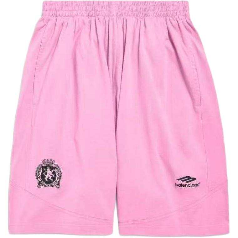 Balenciaga Casual Shorts Unisex Pink Moderate Straight Fit Pants