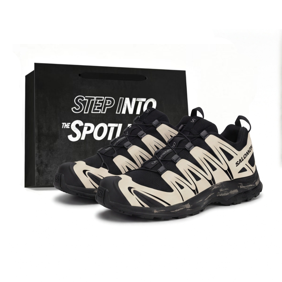 SALOMON XA PRO 3D Running Shoes Unisex Low Top Black/Beige