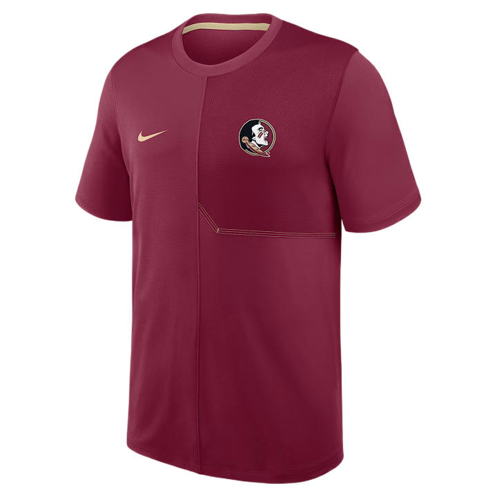 Nike Nike Dri Fit College T Shirts Men's Chestnut Team/Gold Team Crew Neck