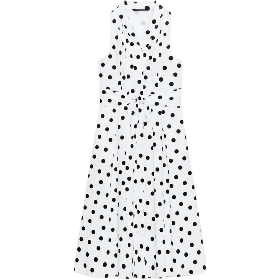 ZARA Sleeveless Dresses Women's Black/White Moderate