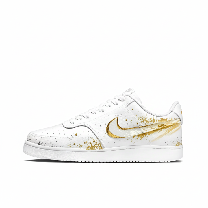 Nike Nike Court Vision 1 Skateboard Shoes Men's Low Top Gray, Gold