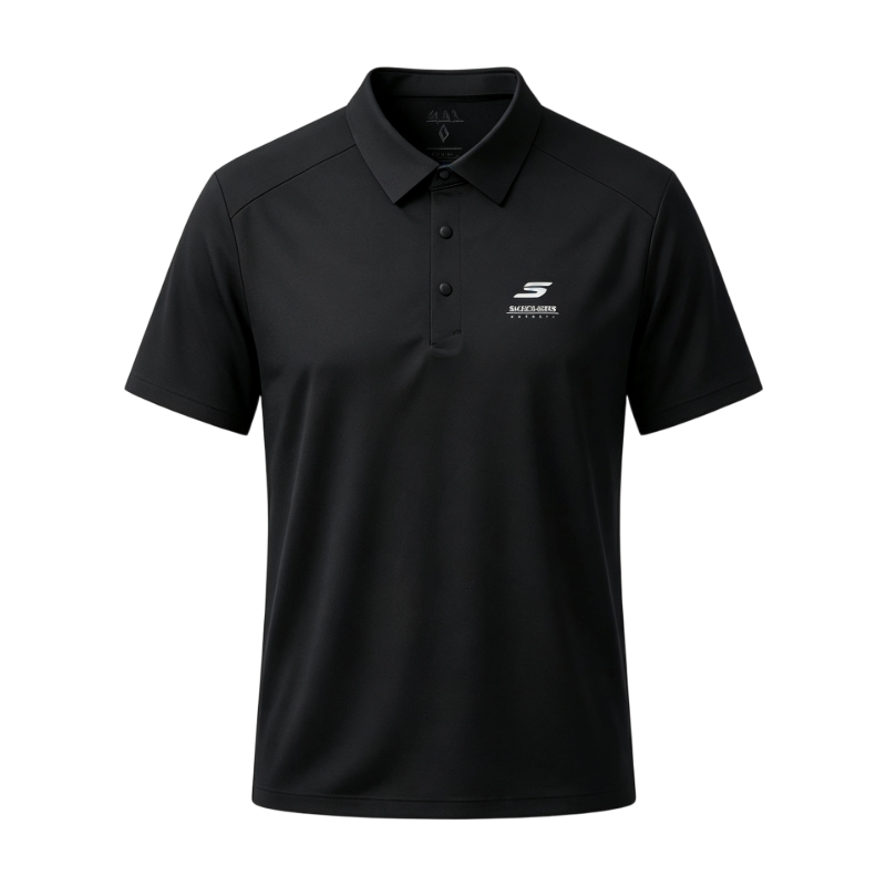 Skechers Classic Multicolor Collection Polo Shirts Women's Black Polo Collar Thin Straight Fit