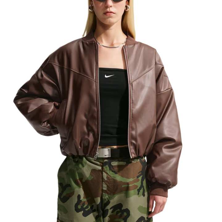 Nike Nike Therma FIT Jackets Women's Brown Baseball Collar Moderate