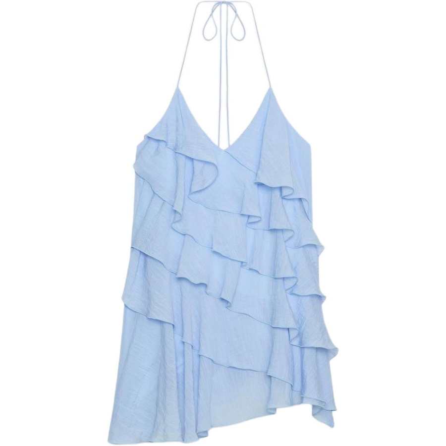 ZARA Slip Dresses Women's Sky Blue Moderate