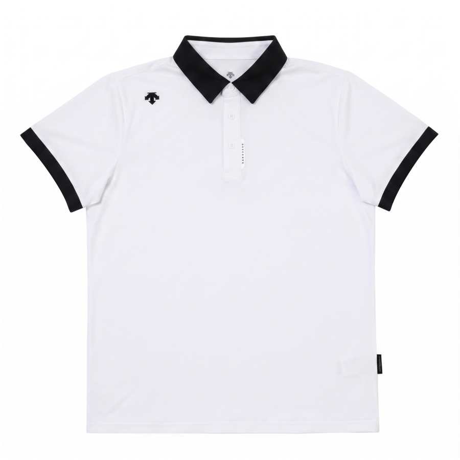 DESCENTE TOUGH Polo Shirts Unisex White Polo Collar Moderate Other