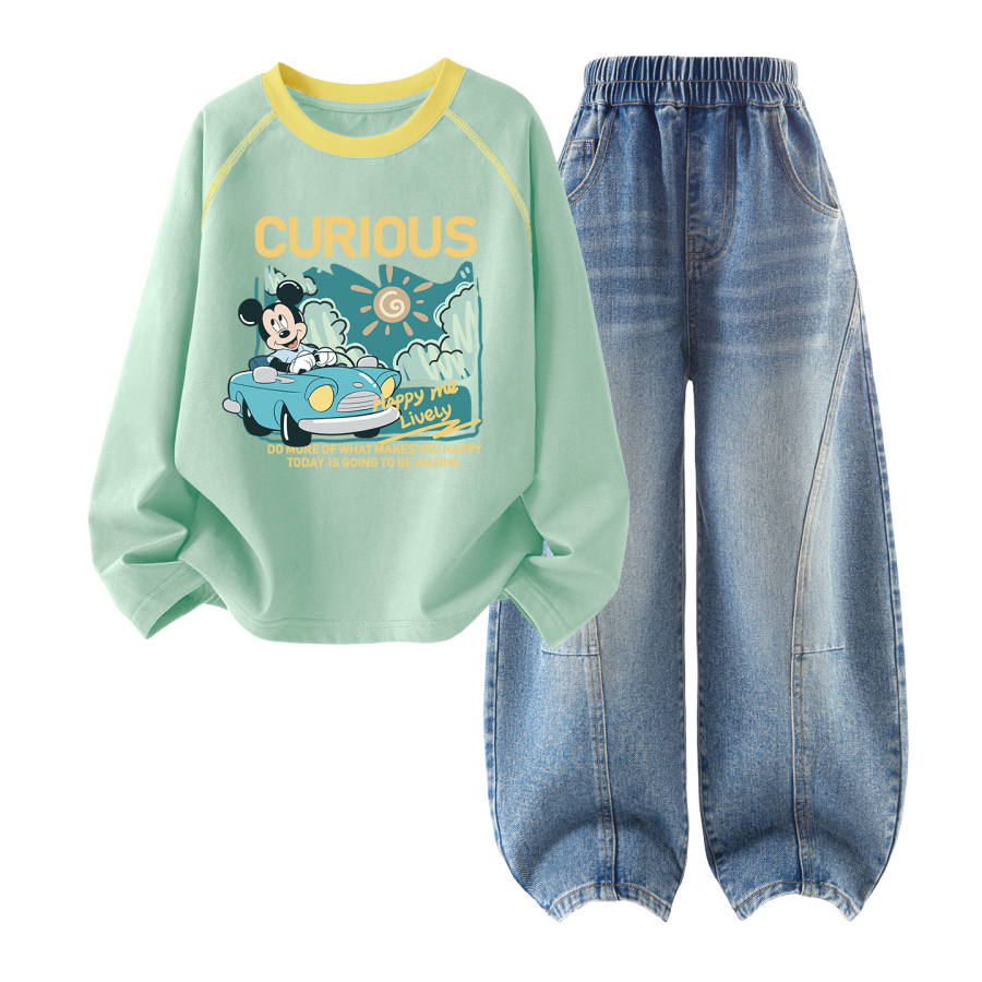 Disney Kids Casual Sportswear Crew Neck Moderate Stretch Breathable