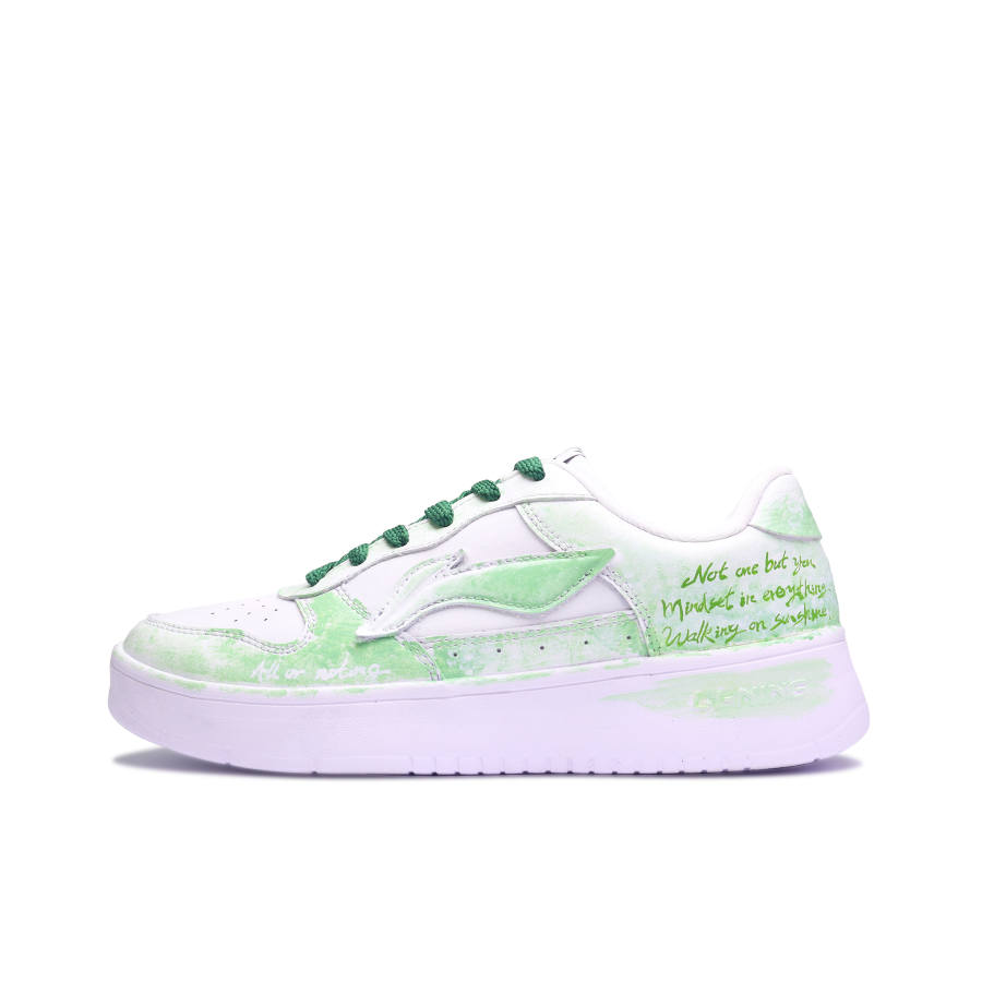 Li-Ning Li Ning Floating Boat Skateboard Shoes Women's Low Top White Green Gradient Blended Colorway
