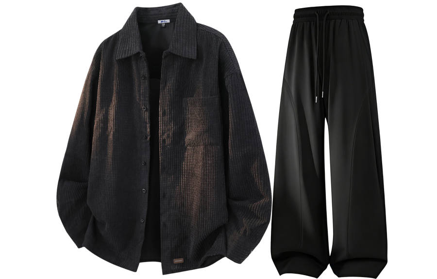 WARRIOR WARRIOR Shirt Matching Sets Unisex Lapel Moderate