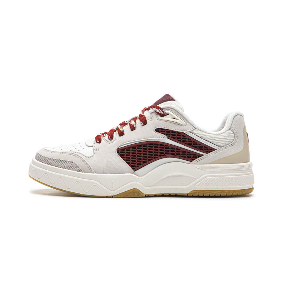 Li-Ning Li Ning Wave LITE Skateboard Shoes Unisex Low Top Champagne White/Wind Chime Grey/Vintage Red