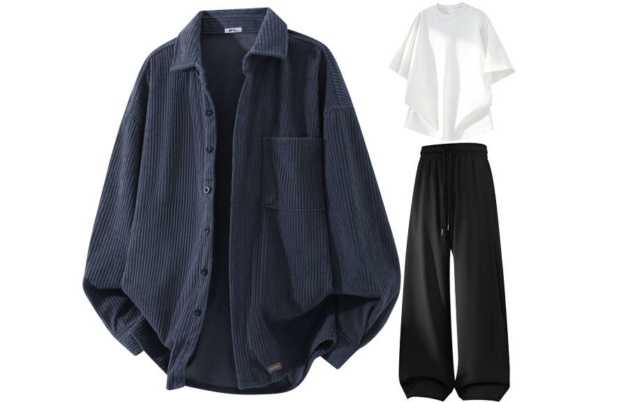 WARRIOR WARRIOR Shirt Matching Sets Unisex Lapel Moderate