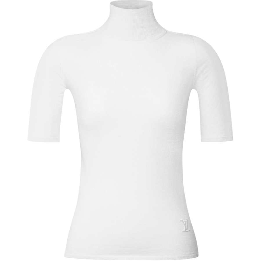 LOUIS VUITTON Cashmere Sweaters Women's White Turtleneck Moderate