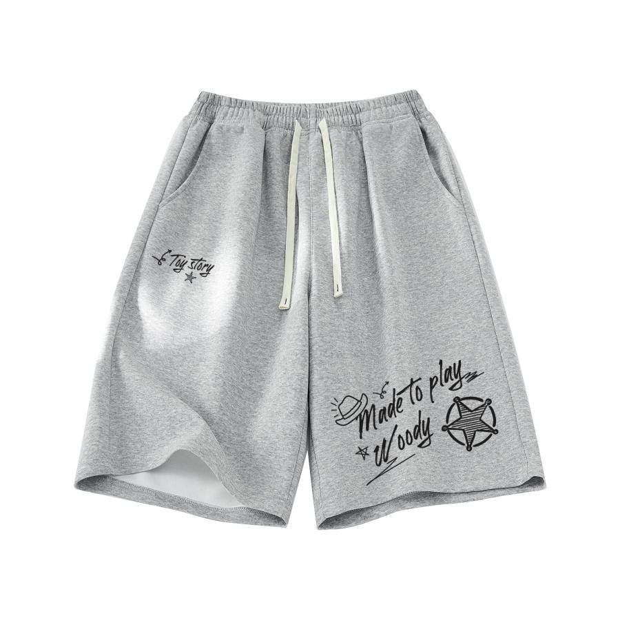 Disney Casual Shorts Unisex Thin Straight Fit Pants
