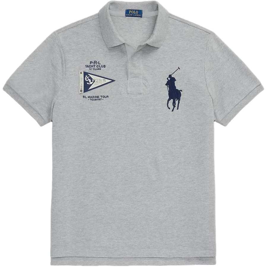Polo Ralph Lauren Big Pony Polo Shirts Men's Gray Polo Collar Moderate Straight Fit