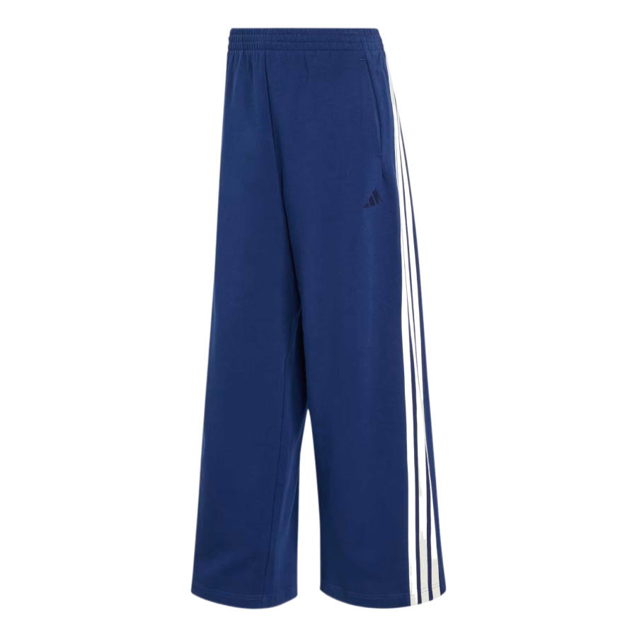 Adidas Adidas 3 Stripes Casual Pants Women's Dark Blue/Ecru Moderate Wide Leg Pants