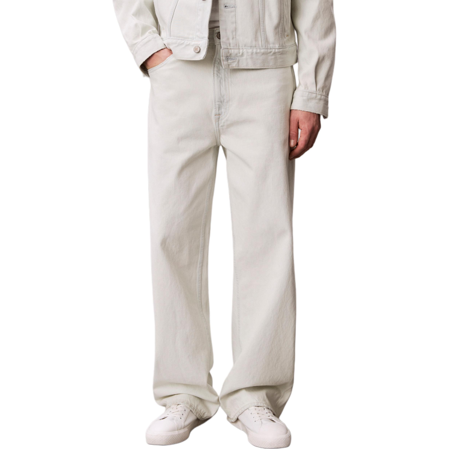 Calvin Klein Wide Leg Version Jeans Men's VOL Denim White Moderate Wide Leg Pants