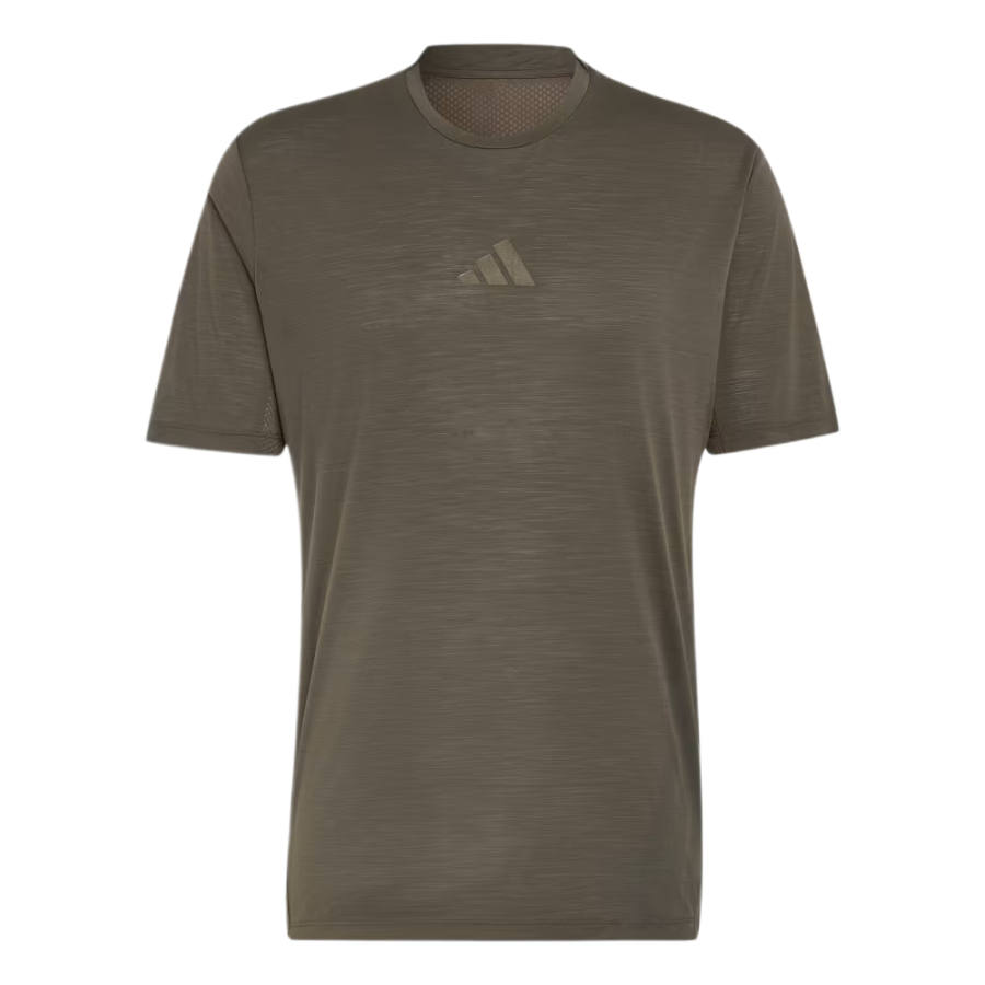 Adidas Adidas Running T Shirts Men's Dark Shadow Olive Crew Neck