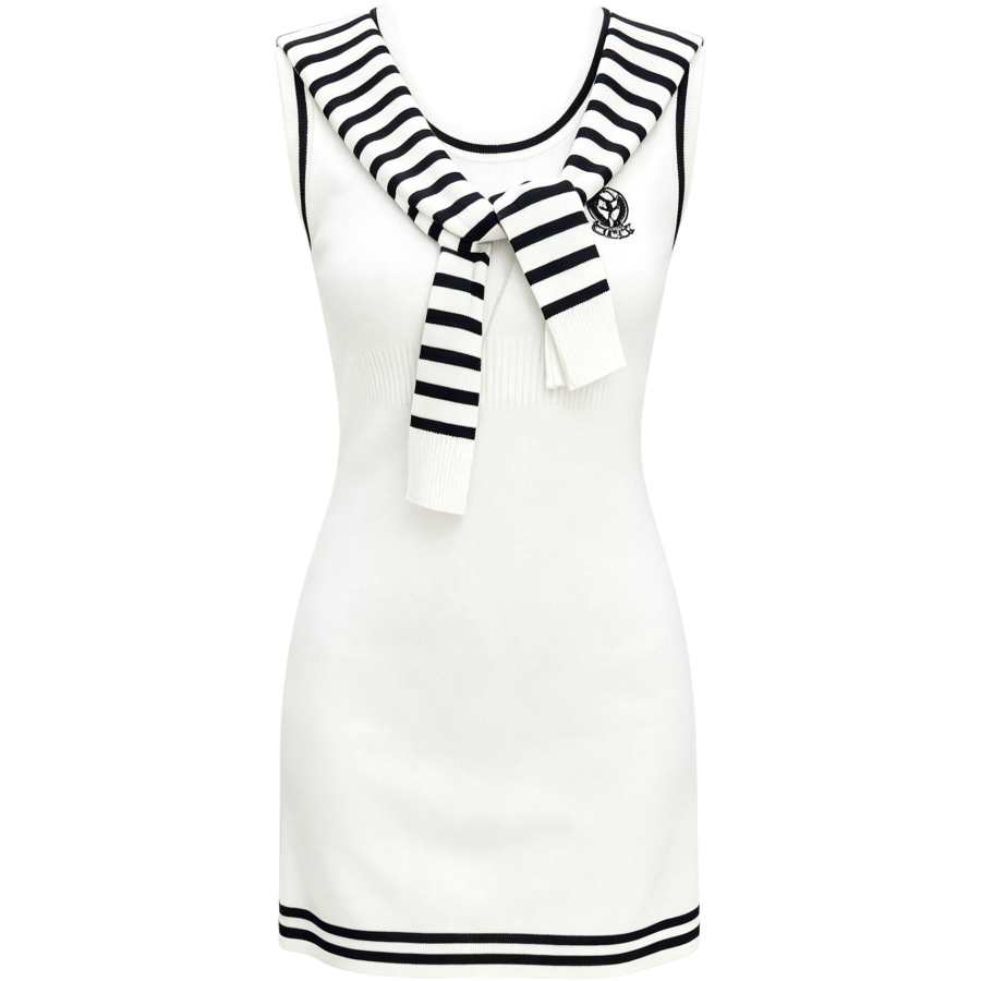 CHARM GLOW Sleeveless Dresses Women's Image Color With Shawl V Neck Moderate Short Skirt A Line Skirt