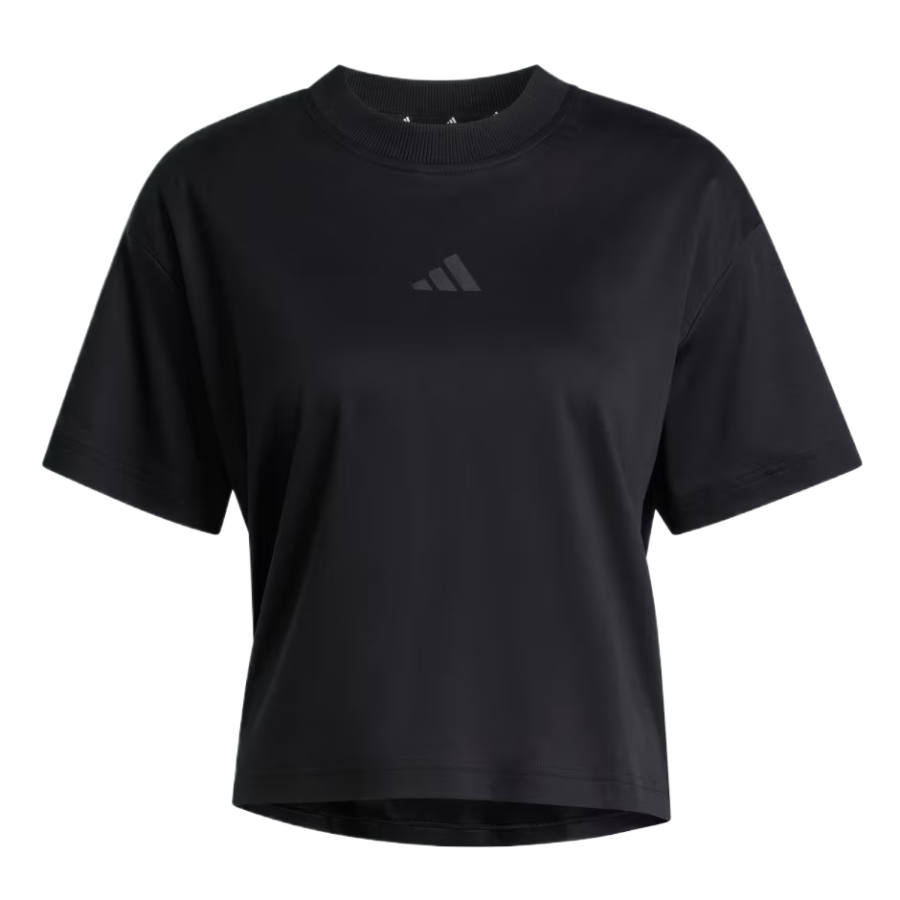 Adidas Adidas T Shirts Women's Black Crew Neck Moderate
