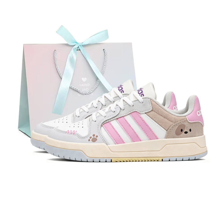 Adidas Neo Entrap Skateboard Shoes Unisex Low Top White Pink