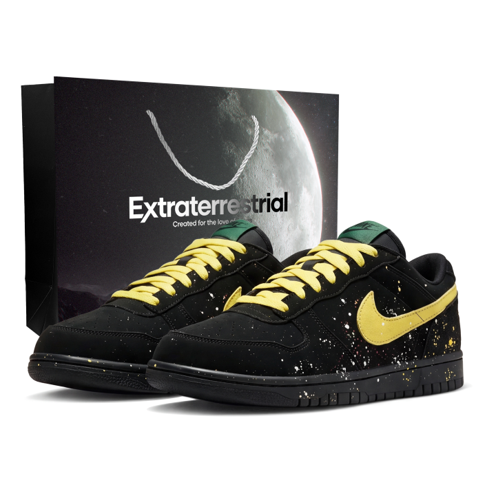 Nike Nike Big Low Lux Skateboard Shoes Unisex Low Top Black Yellow