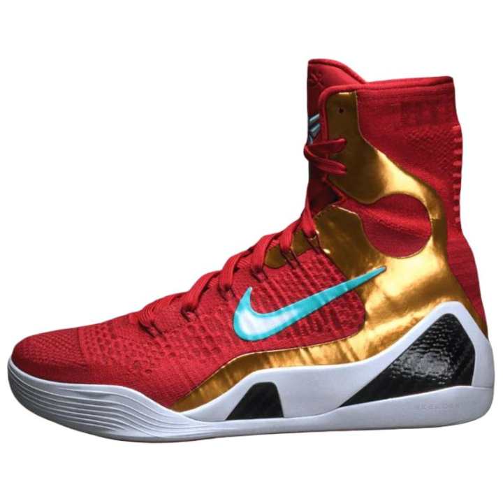 Nike Nike Kobe 9 Elite Basketball Shoes Unisex High Top Red Gold