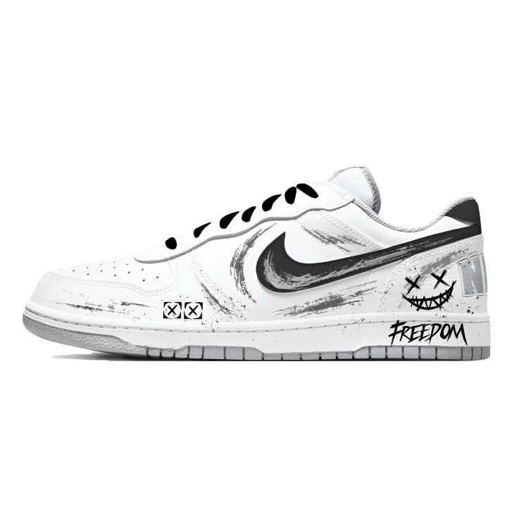 Nike Nike Big Skateboard Shoes Men's Low Top Black White