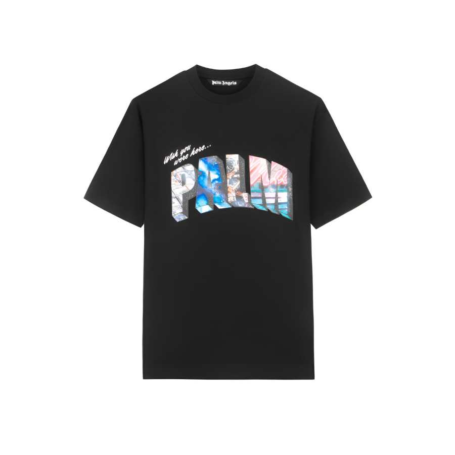 PALM ANGELS T Shirts Unisex Crew Neck Thin Straight Fit