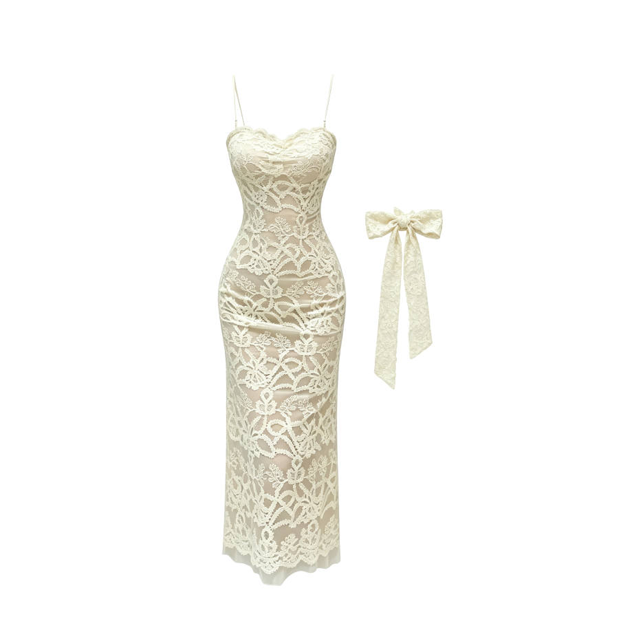 CPAURA Slip Dresses Women's Nude Apricot Dress Moderate Long Skirt Bodycon Skirt