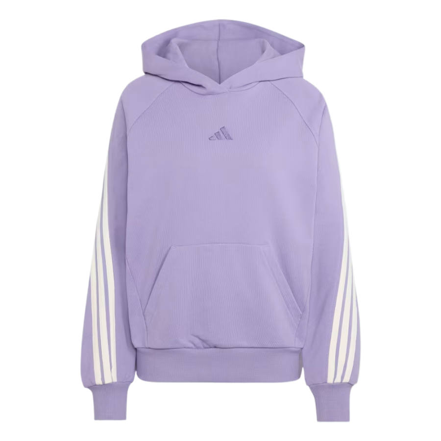 Adidas Adidas 3 Stripes Sweatshirts Women's Enchanted Lilac/Ecru Hooded Non Detachable Moderate