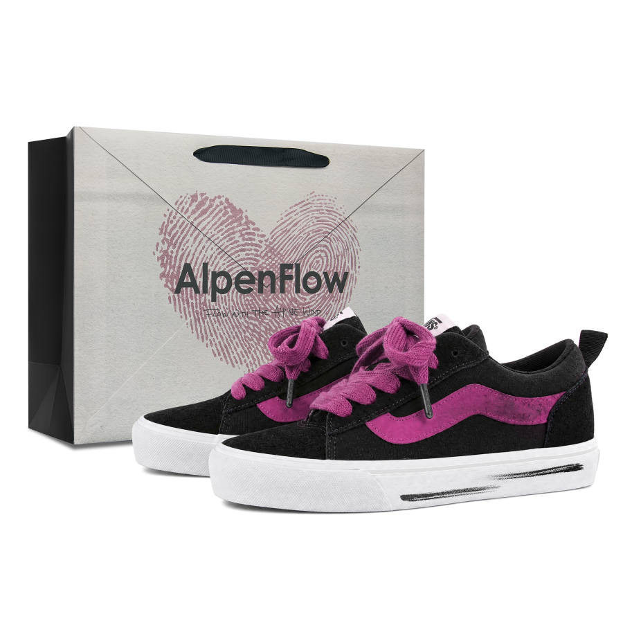 Vans Vero LS Skateboard Shoes Unisex Low Top Black Rose Fuchsia