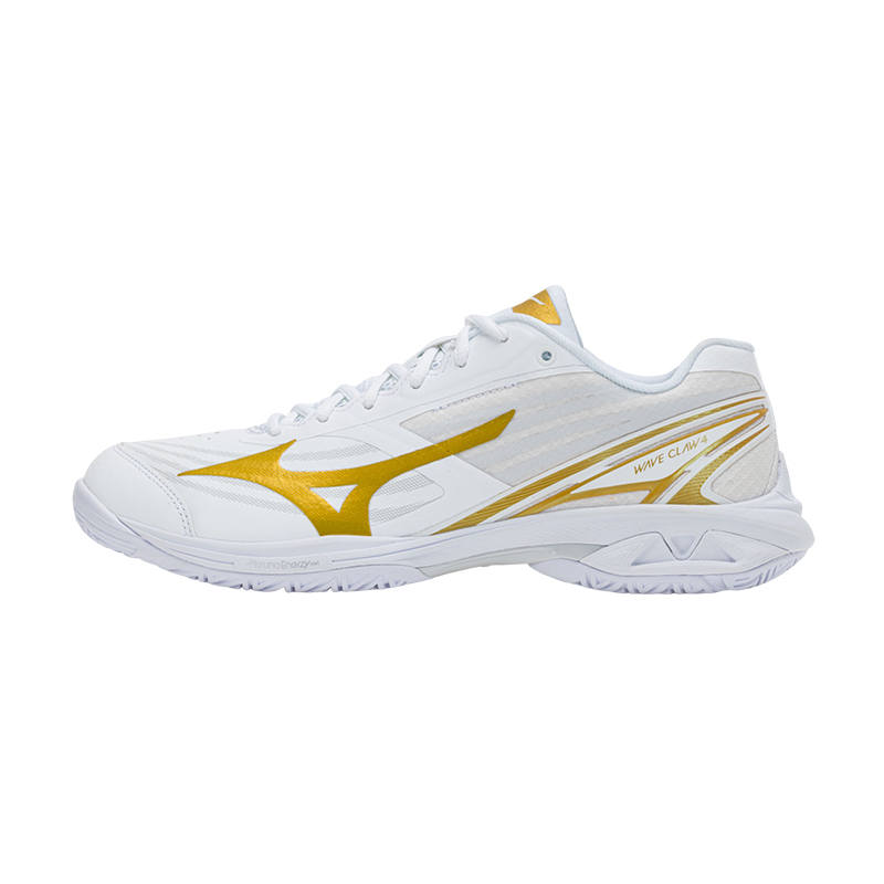 Mizuno Wave Claw 4 Badminton Shoes Unisex Low Top White/Gold