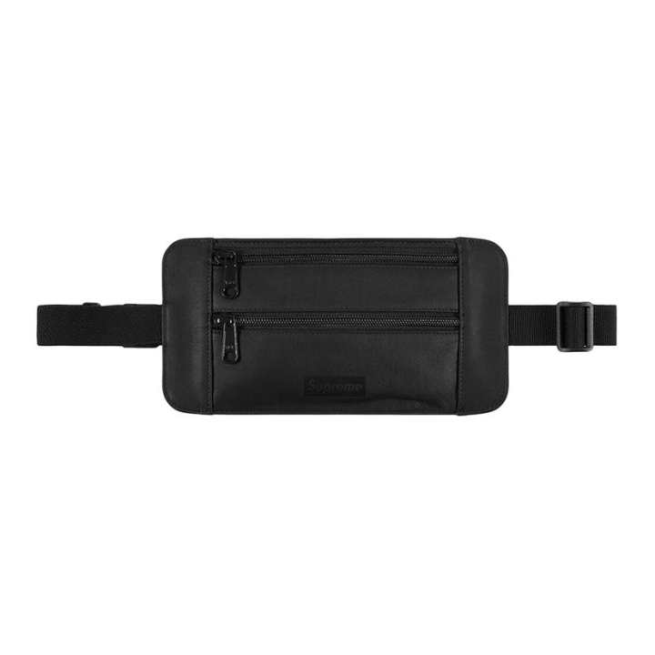 Supreme Supreme Leather Shoulder Bag, Fanny Pack Unisex Black