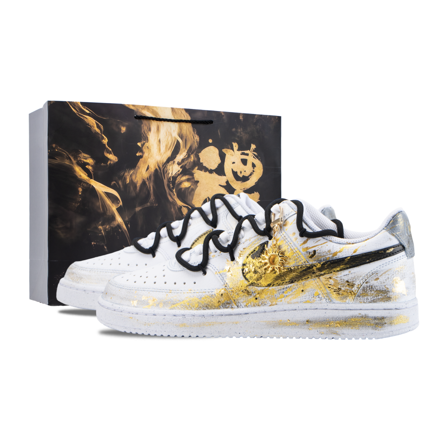 Nike Nike Court Vision 1 Skateboard Shoes Men's Low Top Gold/White