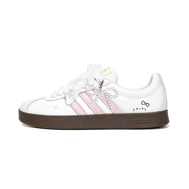 Adidas Adidas Vl Court Classic German Army Trainers Unisex Low Top Pink White