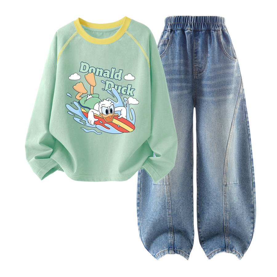 Disney Kids Casual Sportswear Crew Neck Moderate Stretch Breathable
