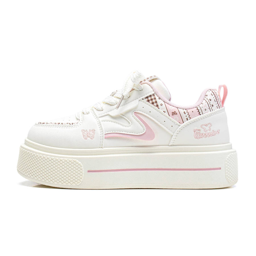 WARRIOR Skateboard Shoes Women's Low Top Beige Pink