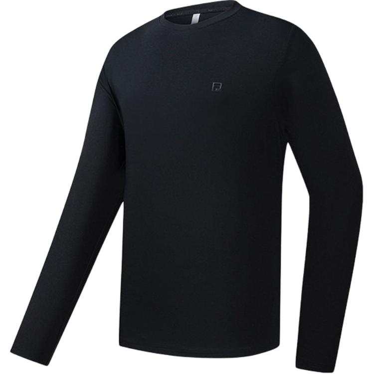 FILA T Shirts Men's Pitch Black BK Crew Neck Moderate