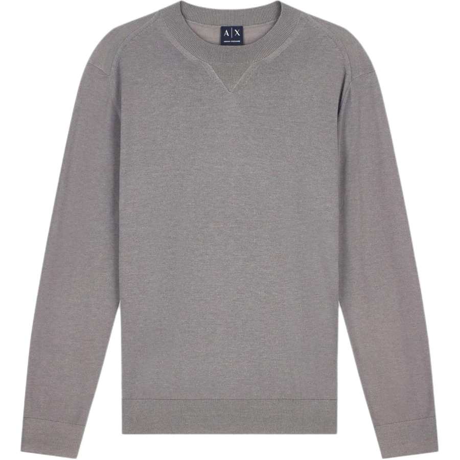 ARMANI EXCHANGE Sweaters Men's Gray Crew Neck Moderate Straight Fit