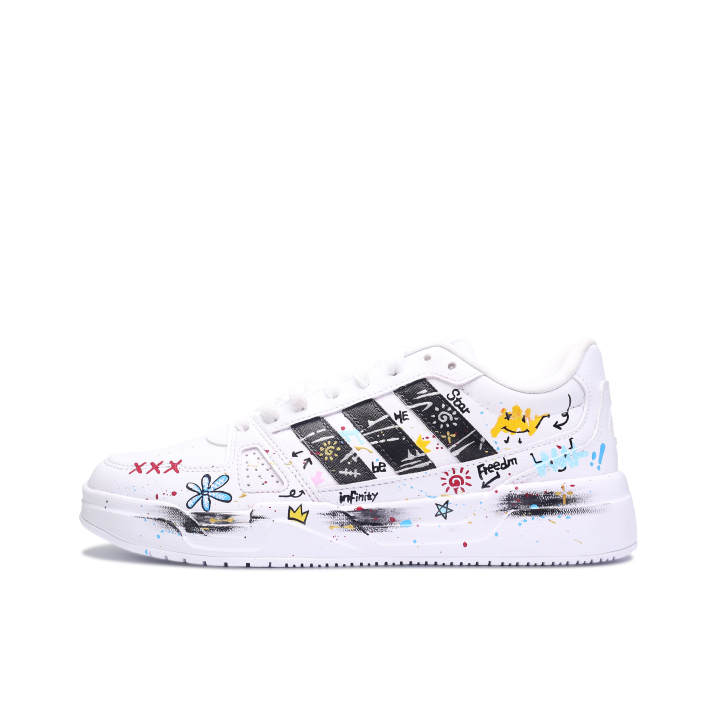 Adidas Adidas LITE BALLER Skateboard Shoes Men's Low Top White & Graffiti