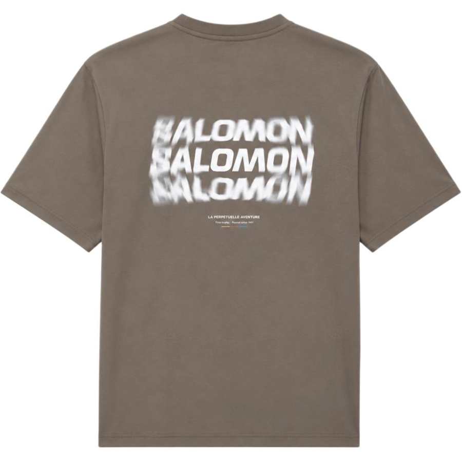 SALOMON T Shirts Unisex Dark Coffee Crew Neck Moderate