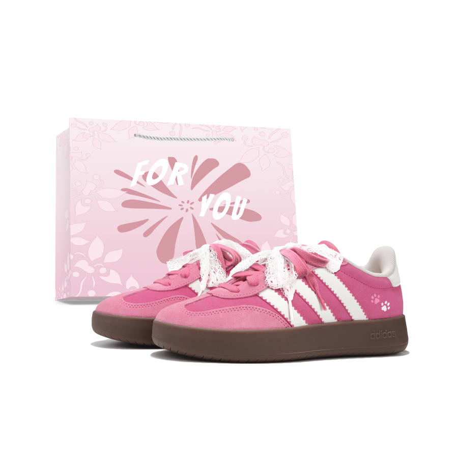 Adidas Adidas BARREDA German Army Trainers Women's Low Top Pink White Brown Contrast