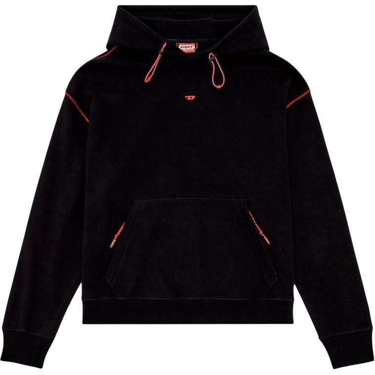 DIESEL Sweatshirts Men's Black/Ivory Hooded Non Detachable Moderate