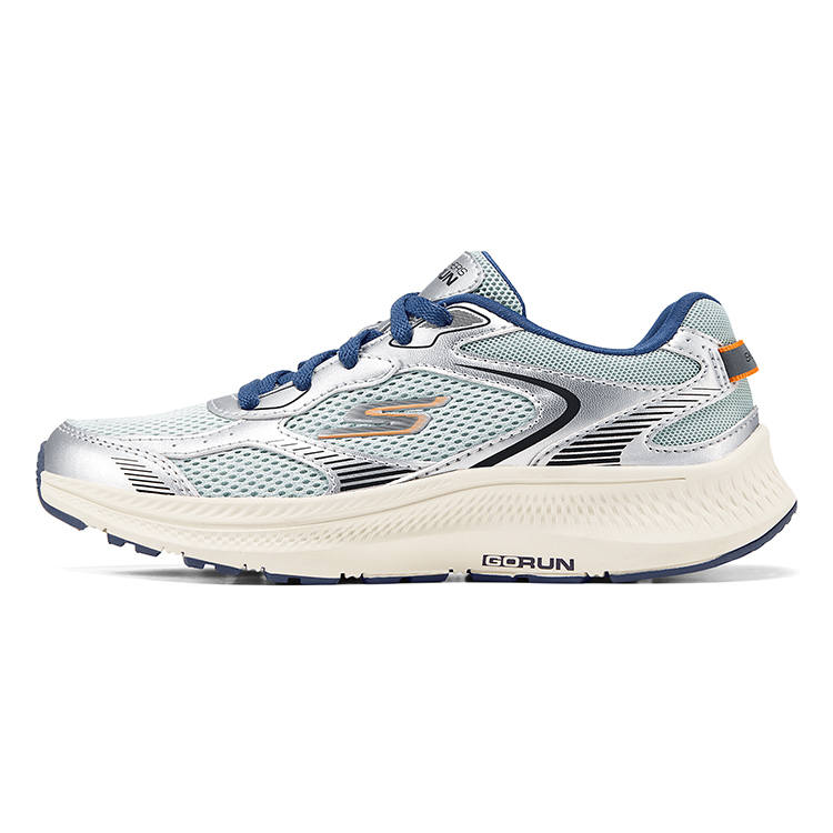 Skechers Kids Abrasion Resistant Lightweight Cushioning Slip Resistant Low top Training Shoes Silver/Marine Blue Kids'