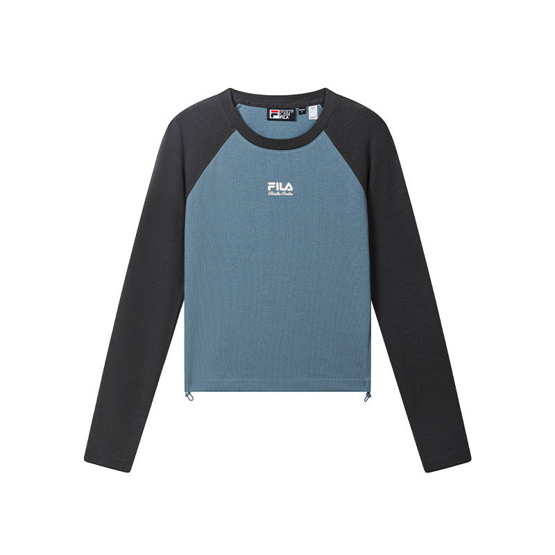 FILA ORIGINALE T Shirts Women's Lucky Page Blue Crew Neck Moderate Other