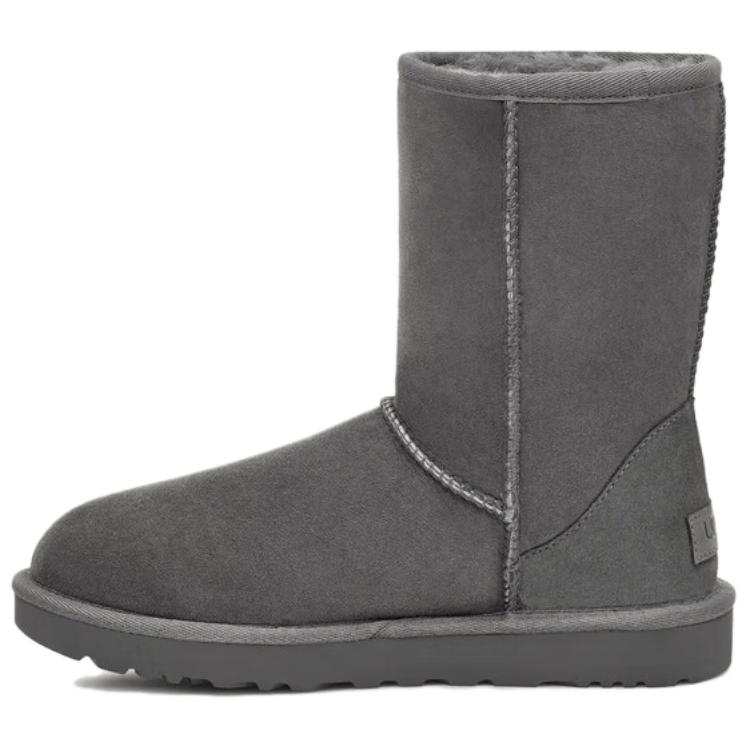 UGG CLASSIC SHORT Classic Short II Thermal Shearling Fleece Lined Short Snow Boots Women's Gray