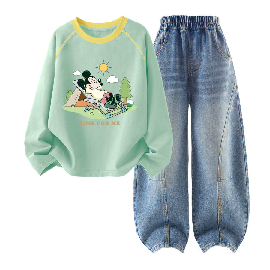 Disney Kids Casual Sportswear Crew Neck Moderate Stretch Breathable